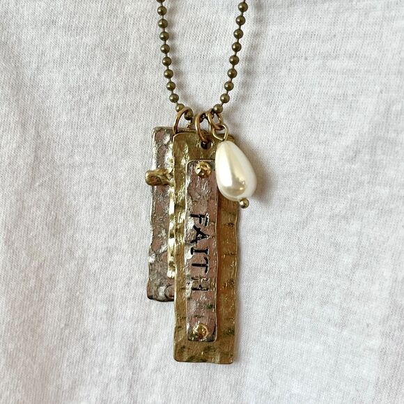 Splendid Iris Cross Necklace 29 Inch Gold & Silver Tone Ball Chain Faith Pendant - Picture 12 of 12